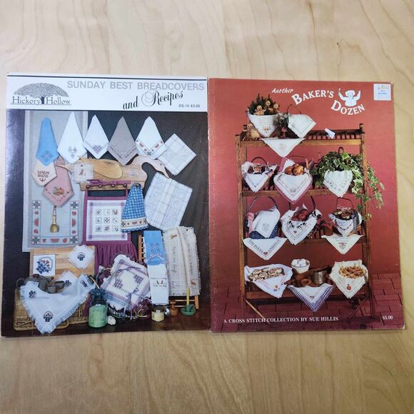 Lot of 5 Vintage Bread Cloths Cross Stitch Pattern Booklets Primitive Kitchen - Picture 4 of 7